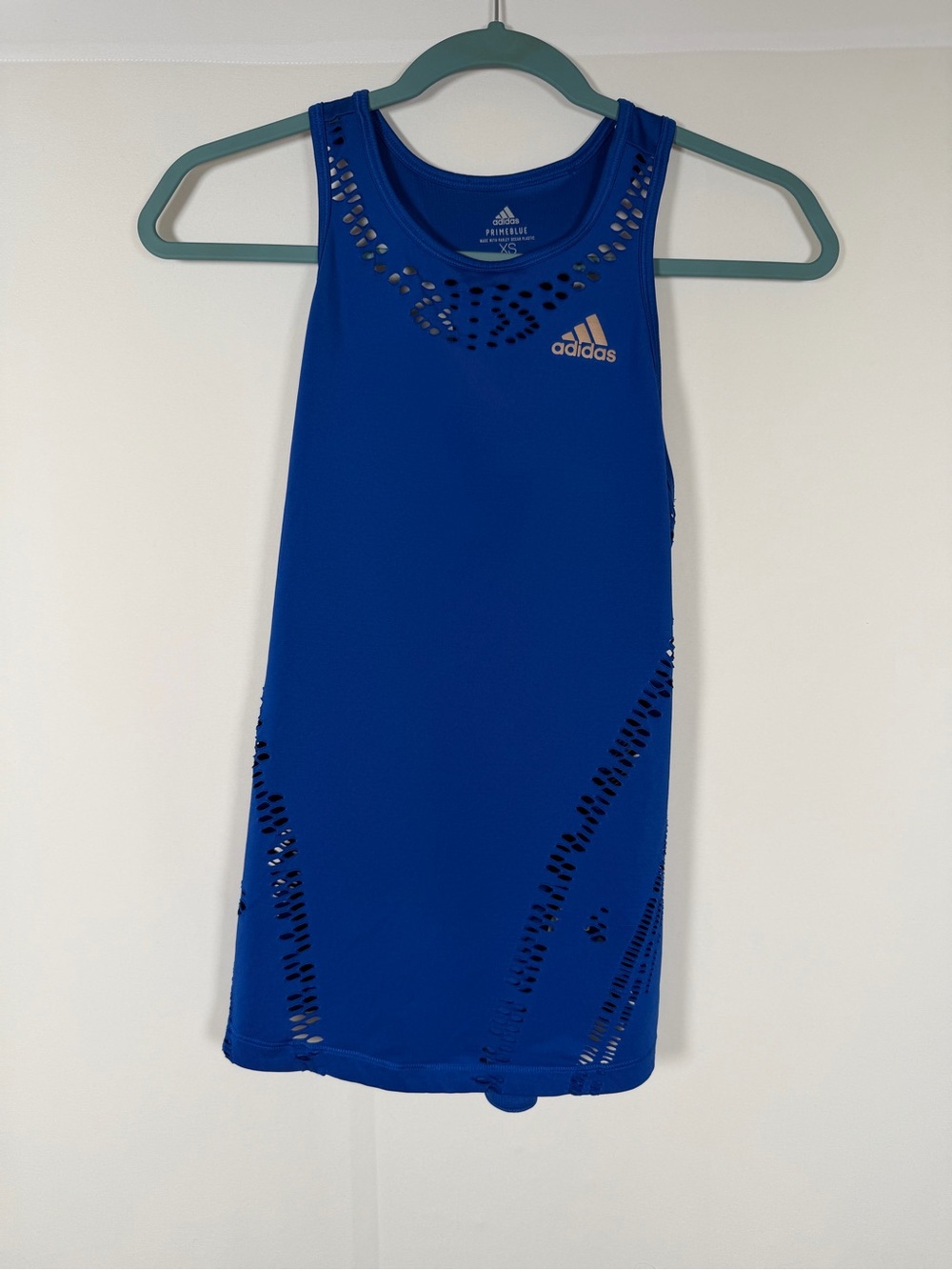adidas PrimeBlue Blue Laser-Cut Performance Tank Top‎